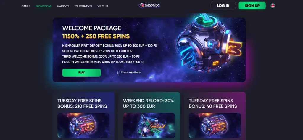 neonix main welcome bonus