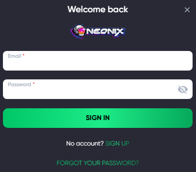 Neonix Casino Login Process
